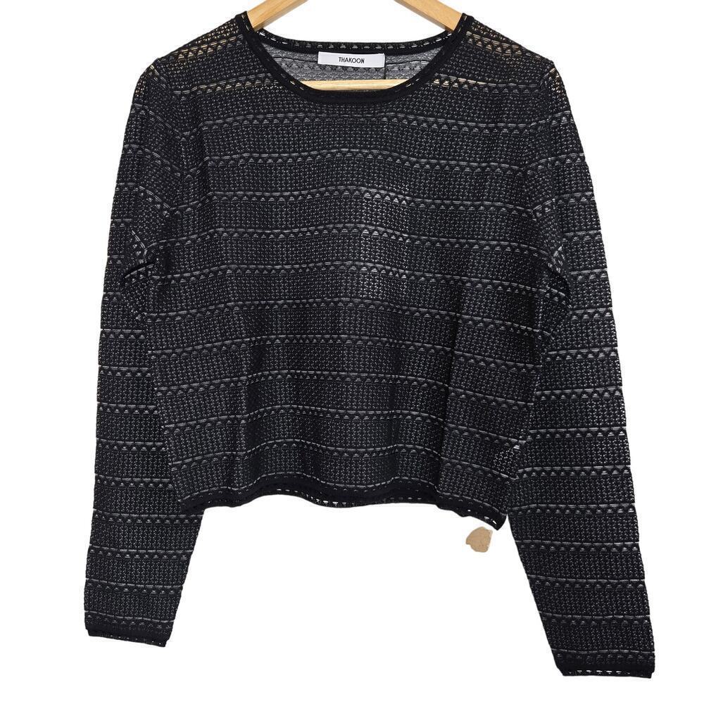 NWT Thakoon Sweater Large Sheer Lace Jacquard Whimsigoth Fairy Grunge Witchy
